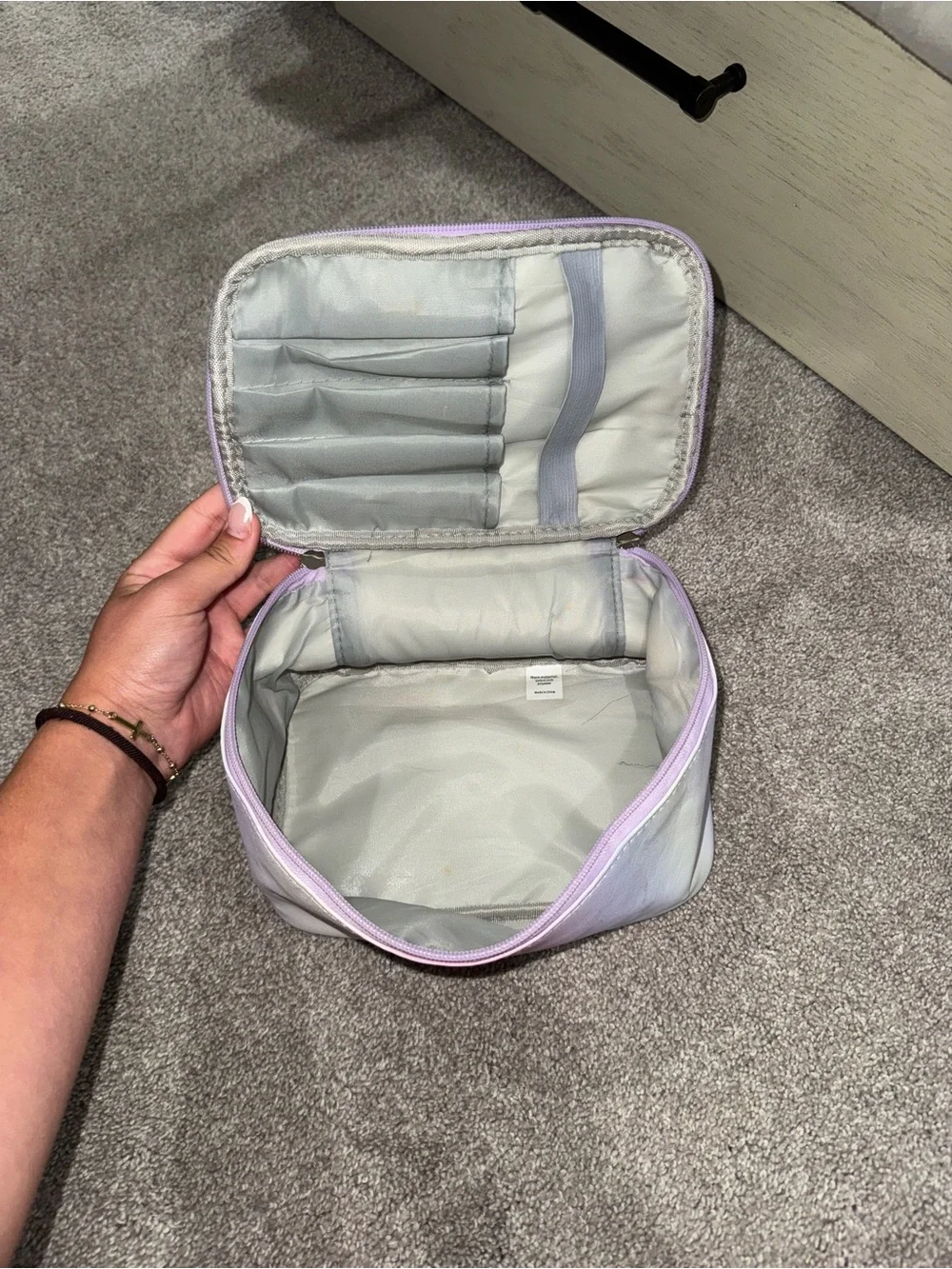 Pastel Gradient Cosmetic Bag - Pink & White
